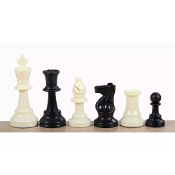 Figury szachowe Staunton nr 6, białe/czarne, dociążane metalem (król 96 mm)