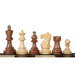 Figury szachowe American Classic Akacja/Bukszpan 3,5 cala Rzeźbione Drewniane