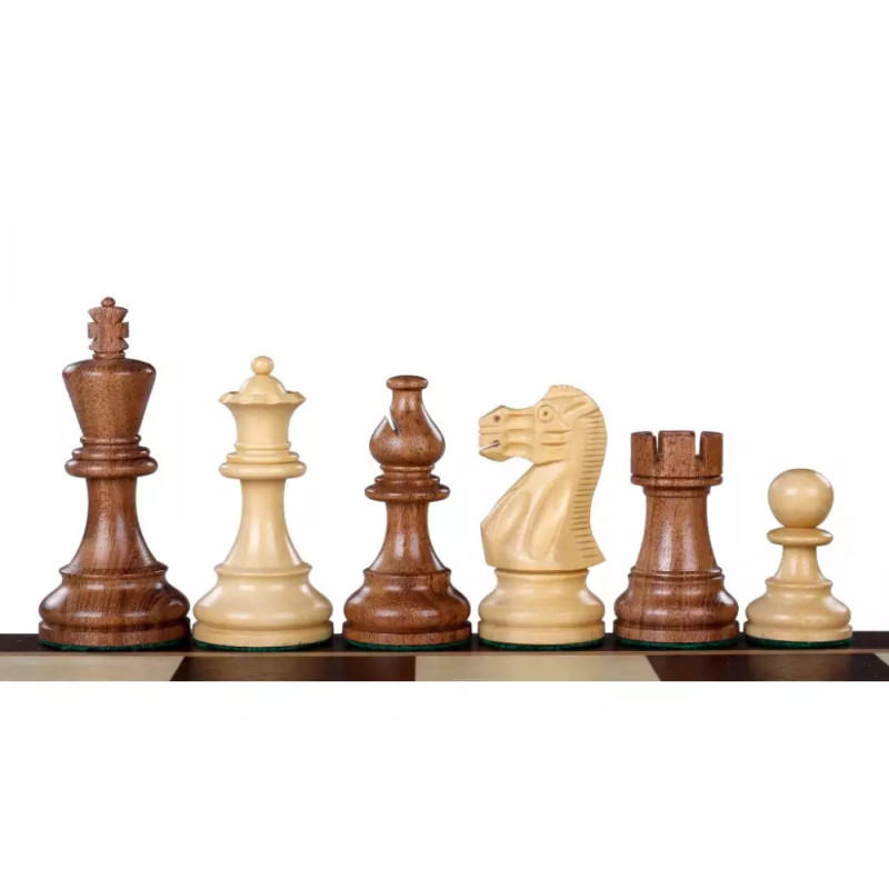 Figury szachowe American Classic Akacja/Bukszpan 3,5 cala Rzeźbione Drewniane