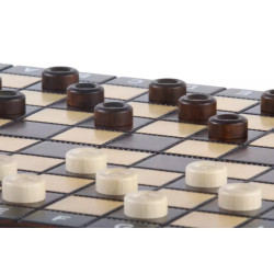 ZESTAW SZKOLNY DREWNIANY (28x28cm) - SZACHY + WARCABY + BACKGAMMON